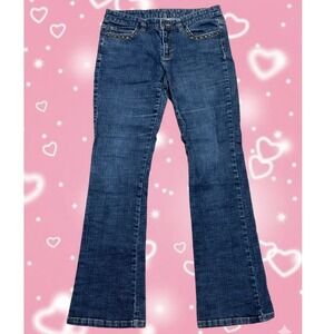 Y2K Low Rise Flare Studded Blue Jeans Boot cut Size 6 Vintage‎